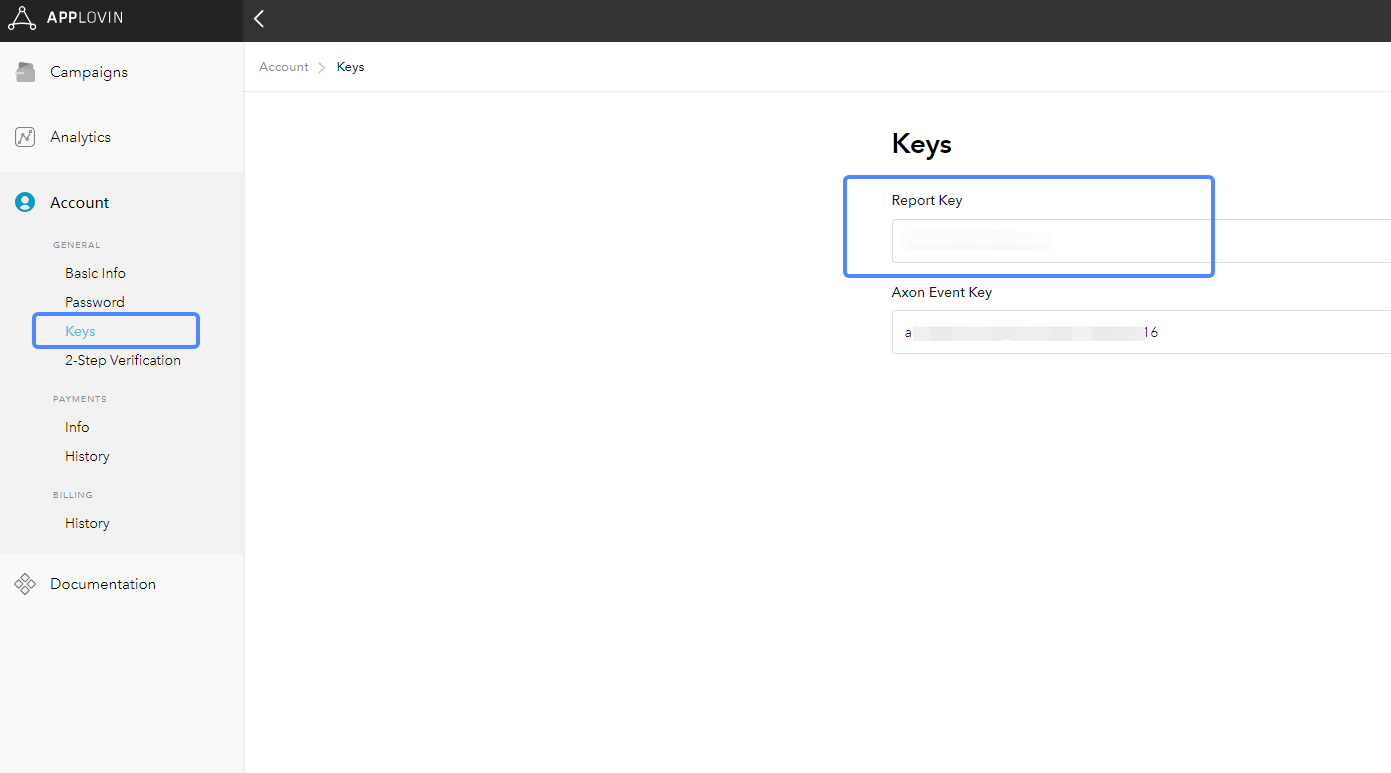 Get API Key in AppLovin Ads Manager