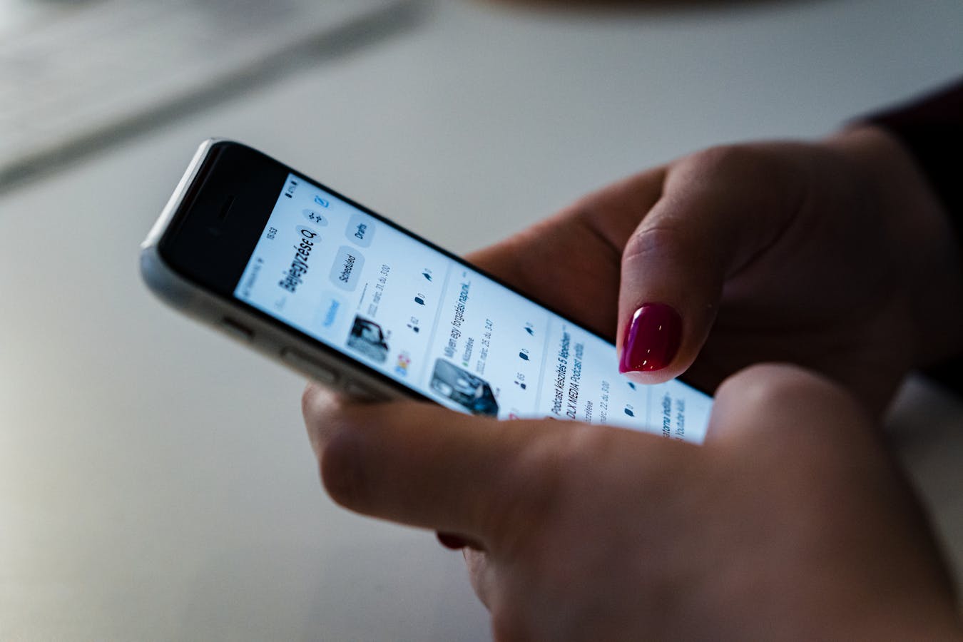 A shopper browsing short video content