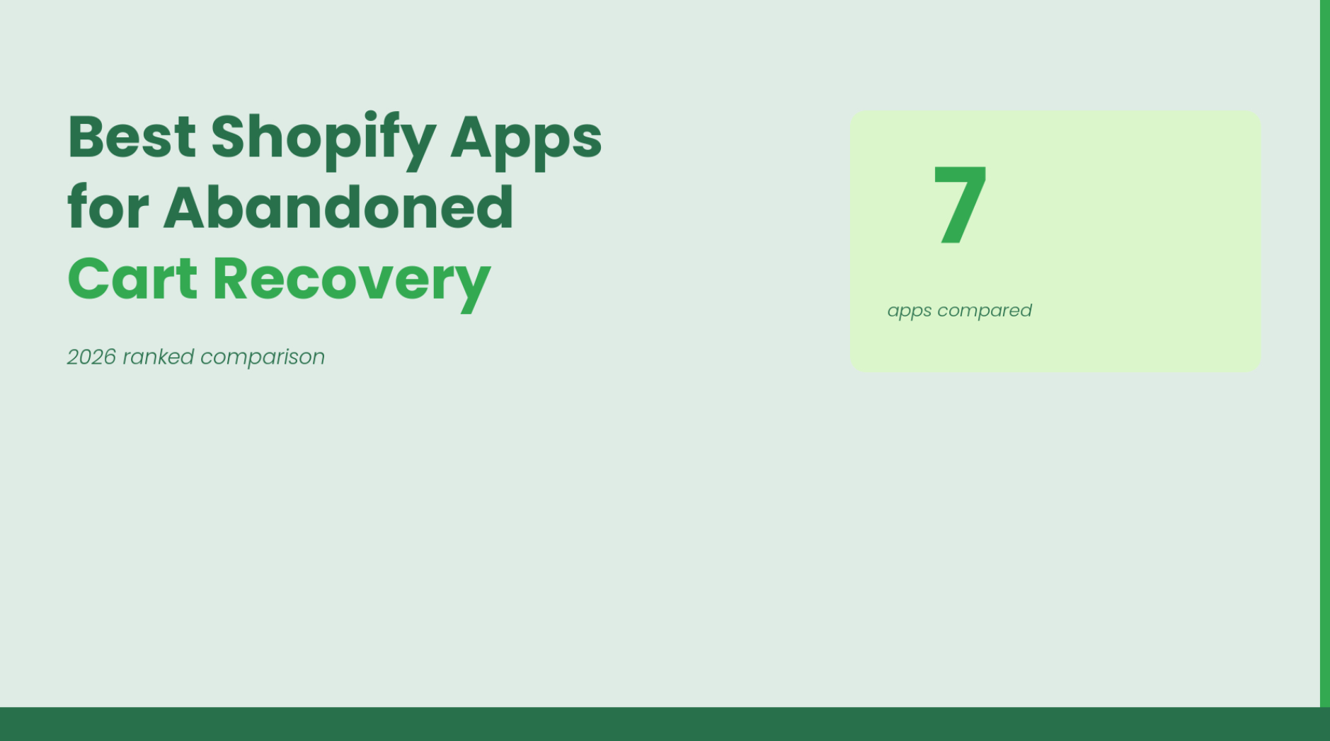 Best Shopify Apps for Abandoned Cart Recovery (2026)